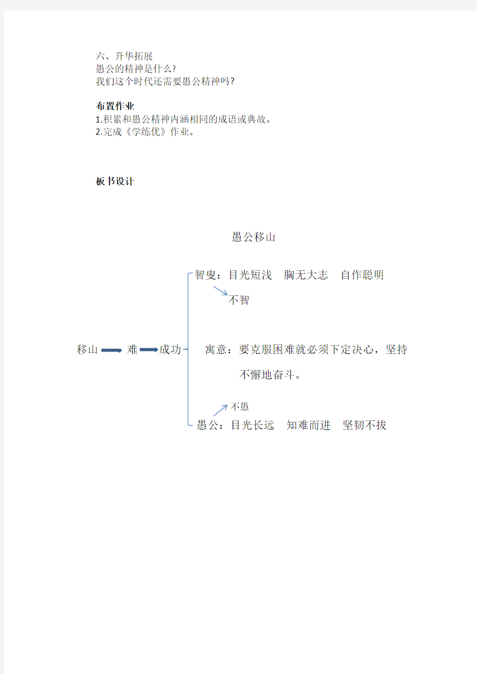 愚公移山优秀教案