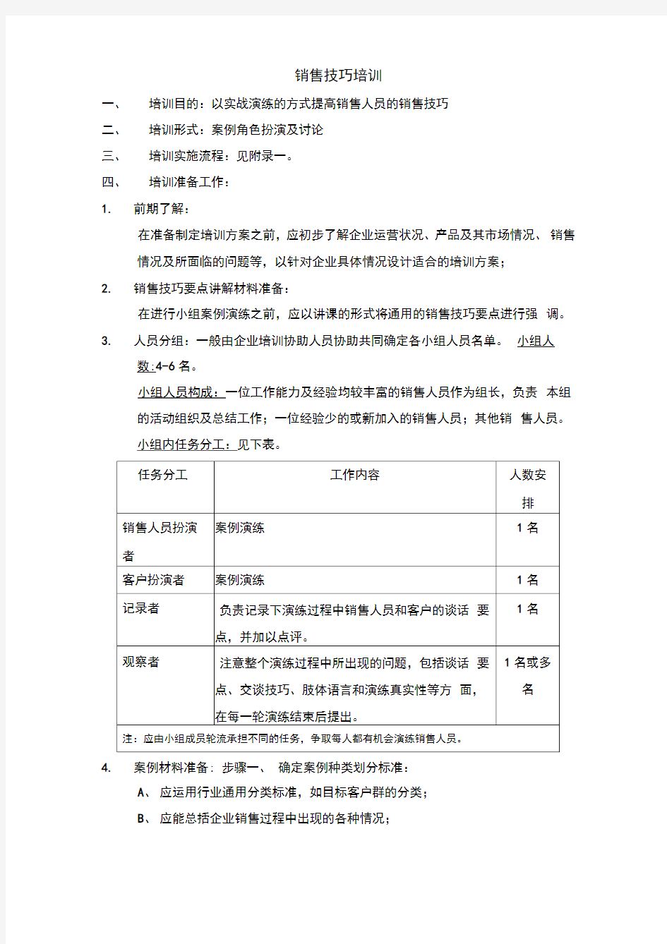 某公司销售技巧培训