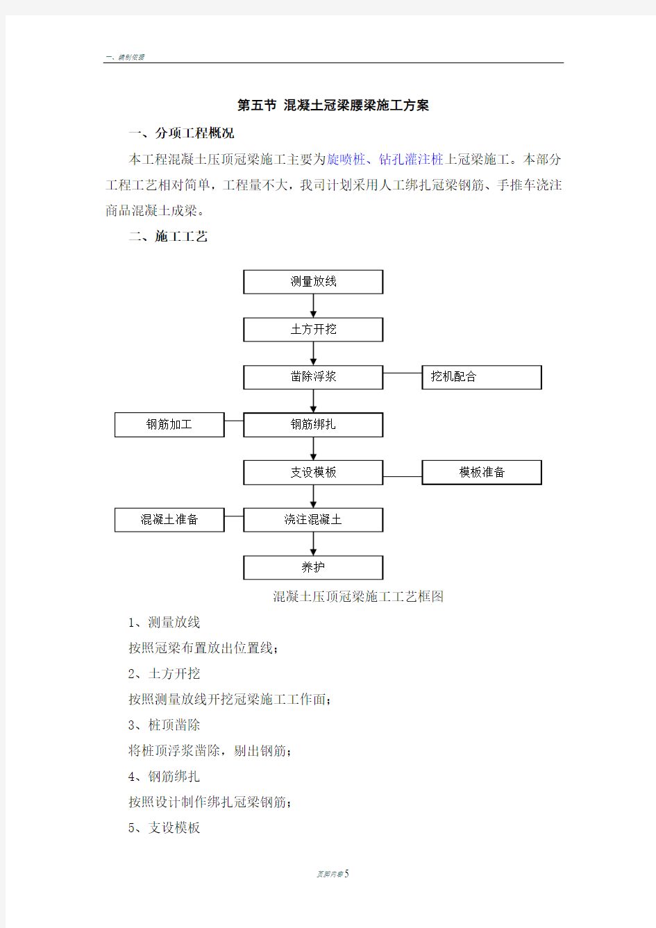 混凝土冠腰梁施工方案