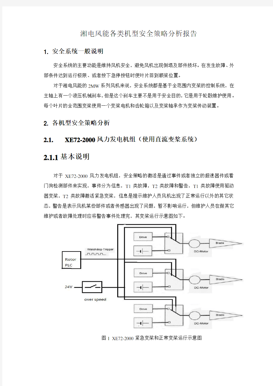 湘电风能各类机型安全策略分析报告