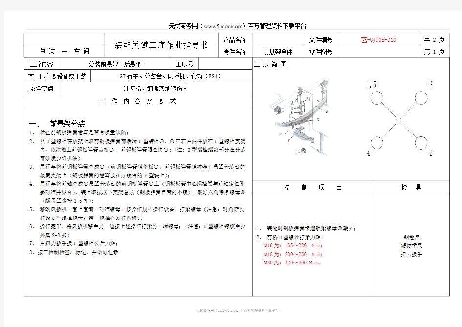 装配关键工序作业指导书