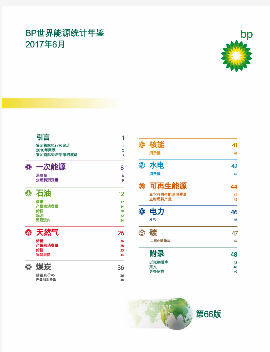2017版《BP世界能源统计年鉴》报告 中文版