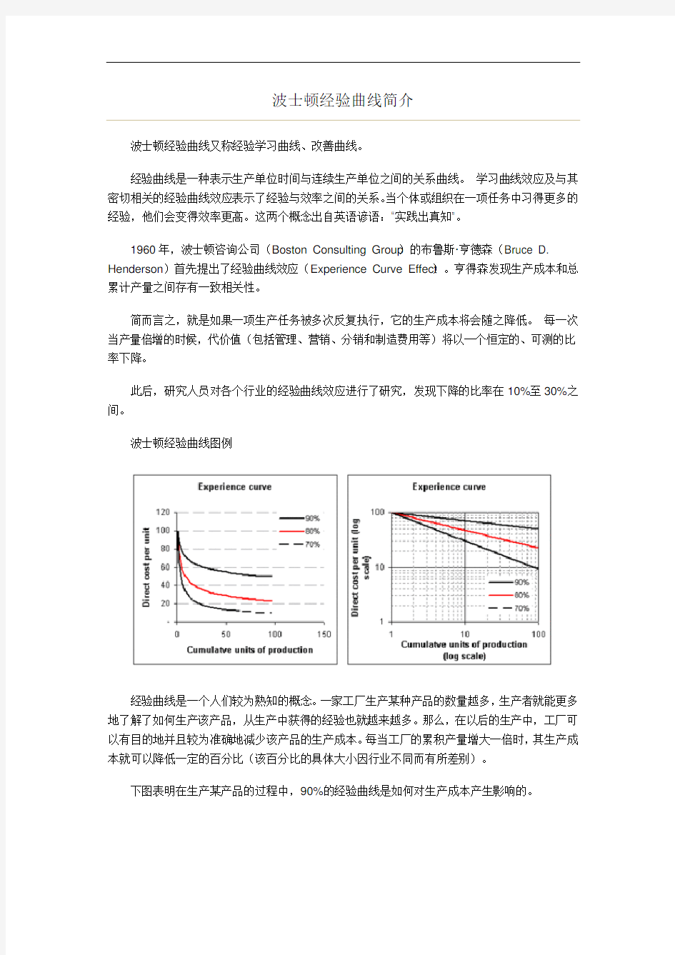 波士顿经验曲线简介