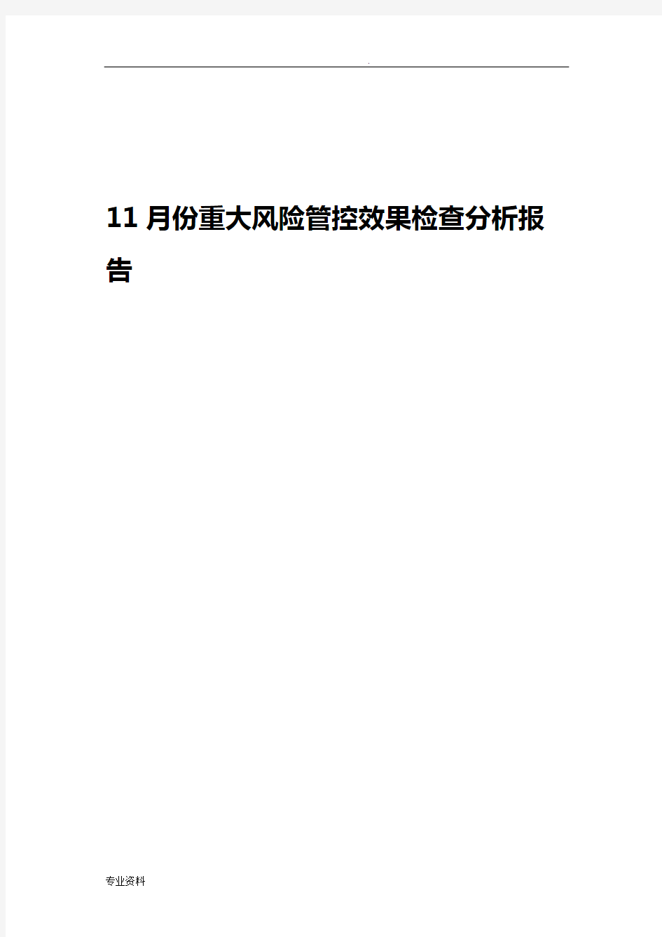 重大安全风险管控分析实施报告