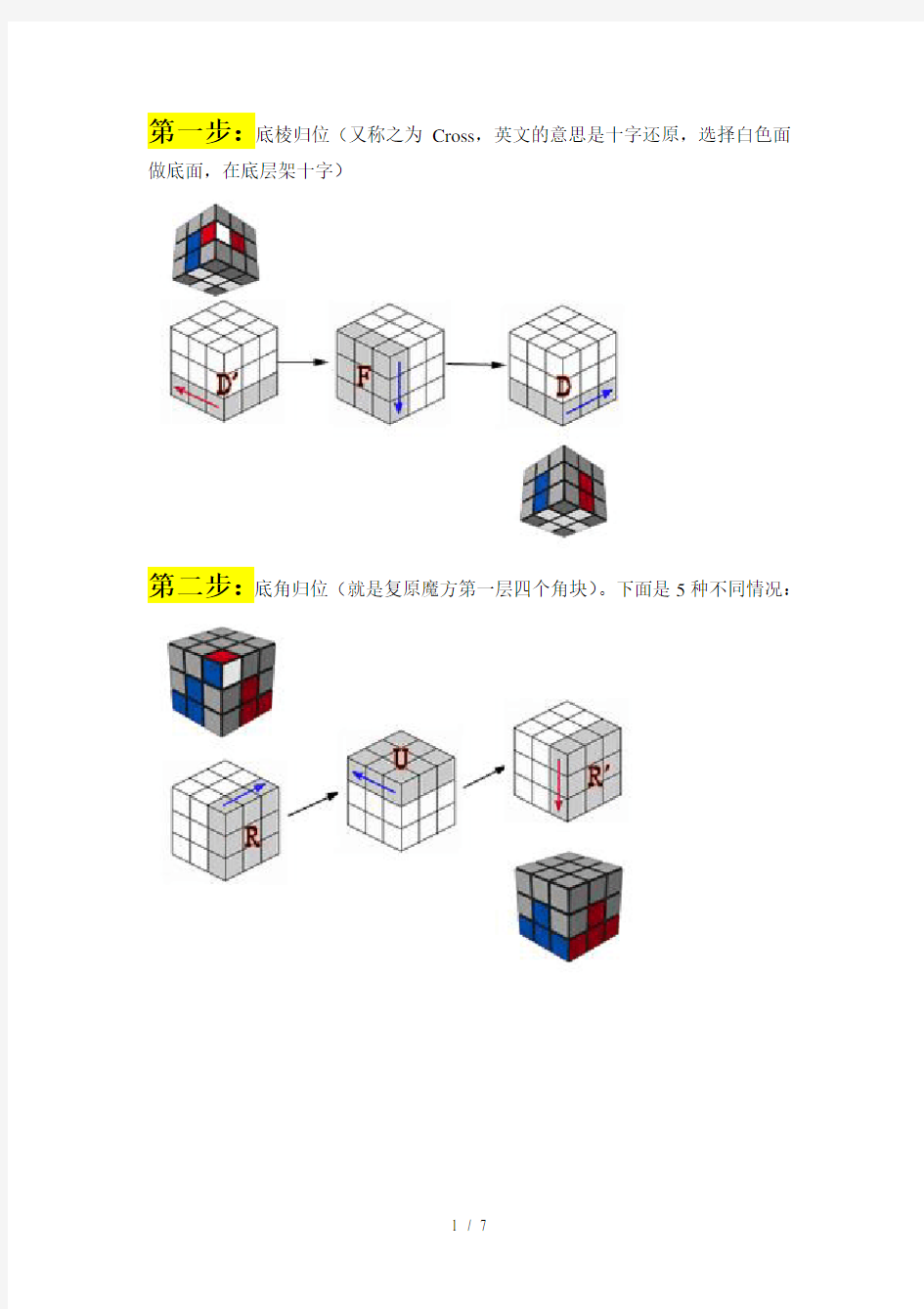 三阶魔方公式图解(综合整理版)