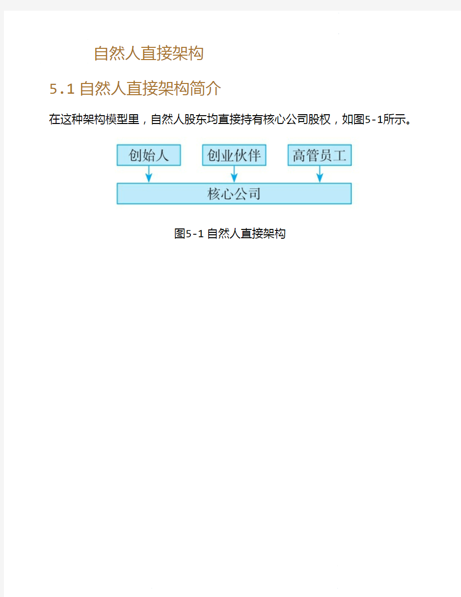 股权架构设计实操--自然人直接架构
