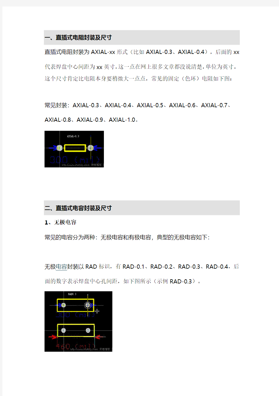 关于PCB封装尺寸(标准封装)