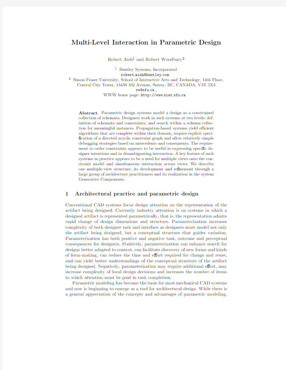 Multi-Level Interaction in Parametric Design