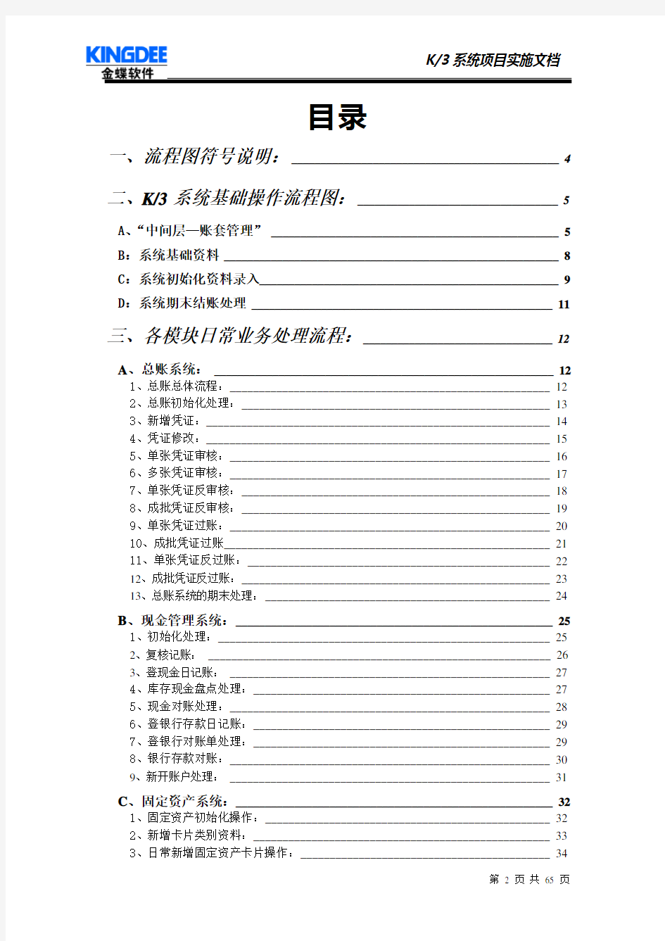 金蝶K3操作流程图详解(65页)