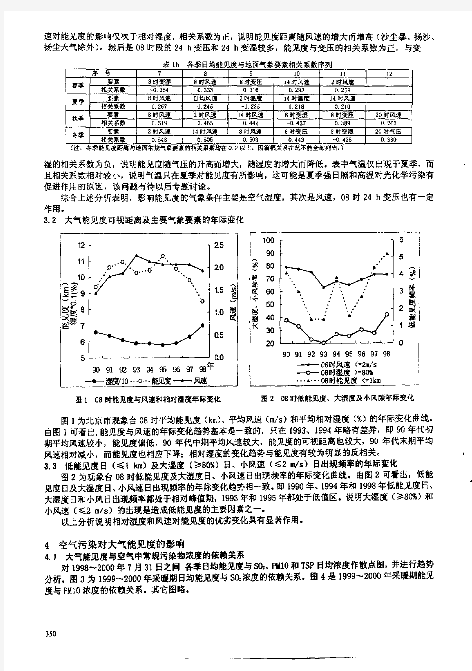 北京地区大气能见度的影响因素分析