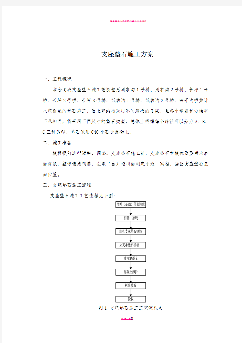 支座垫石施工方案