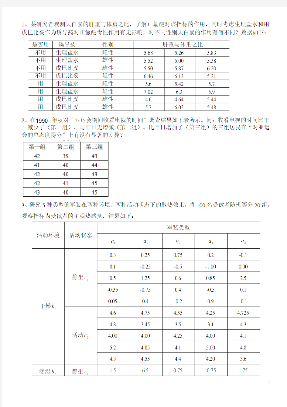 方差分析习题