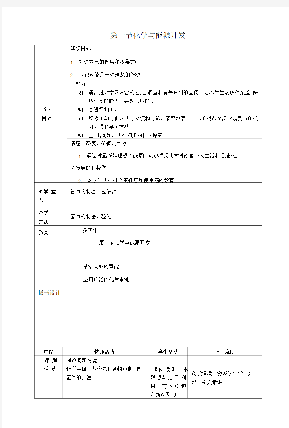 九年级化学全册第6单元化学与社会发展化学与能源开发省一等奖教案鲁教版54制.doc