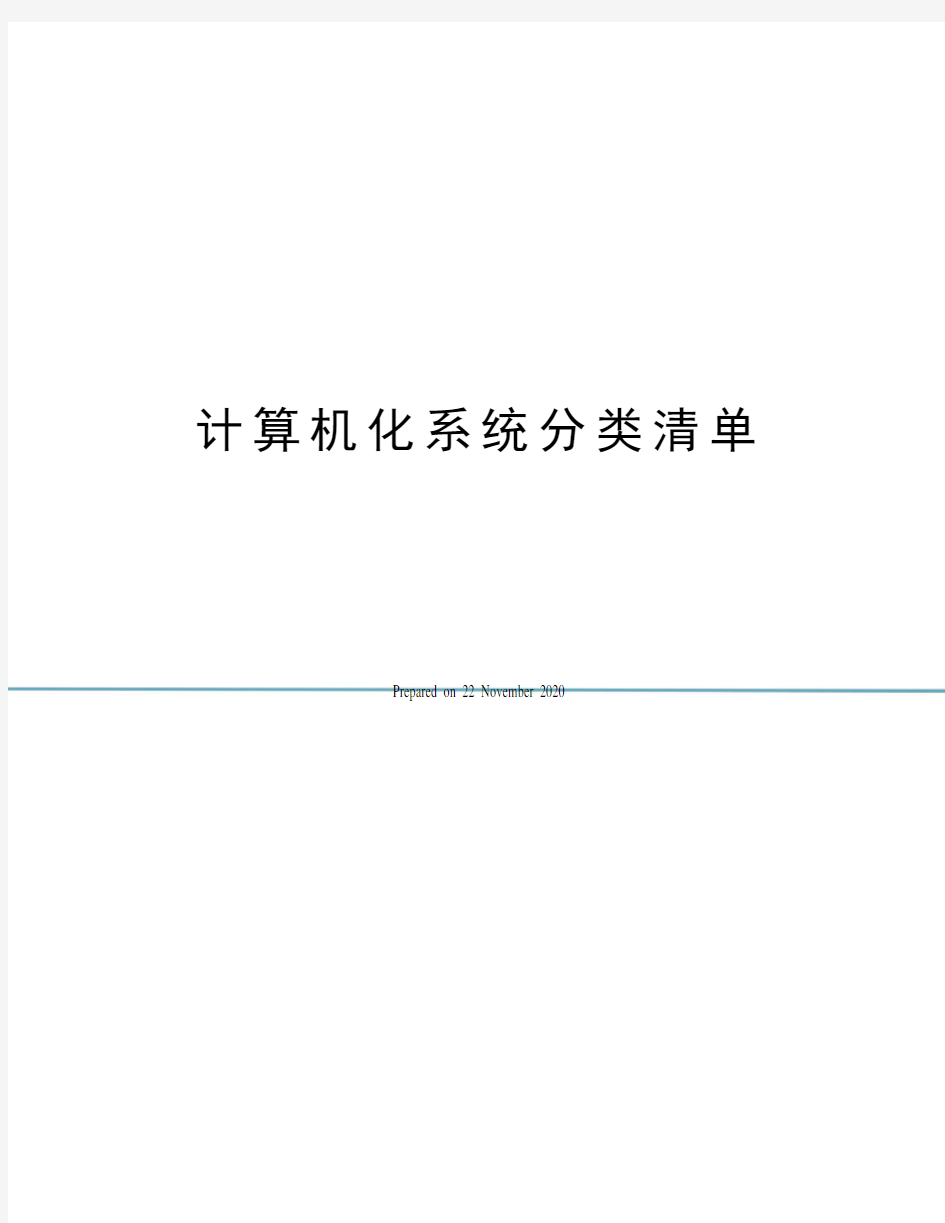 计算机化系统分类清单