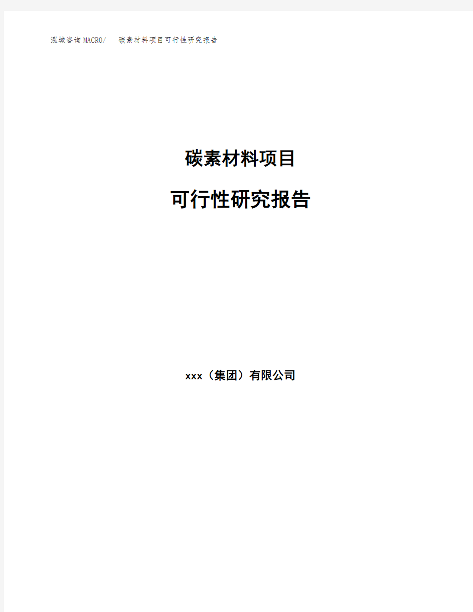 碳素材料项目可行性研究报告