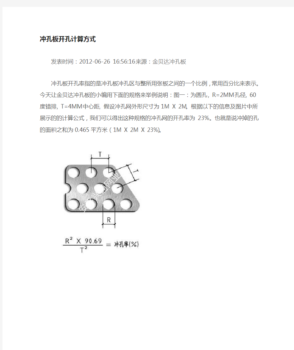 冲孔板孔隙率计算公式