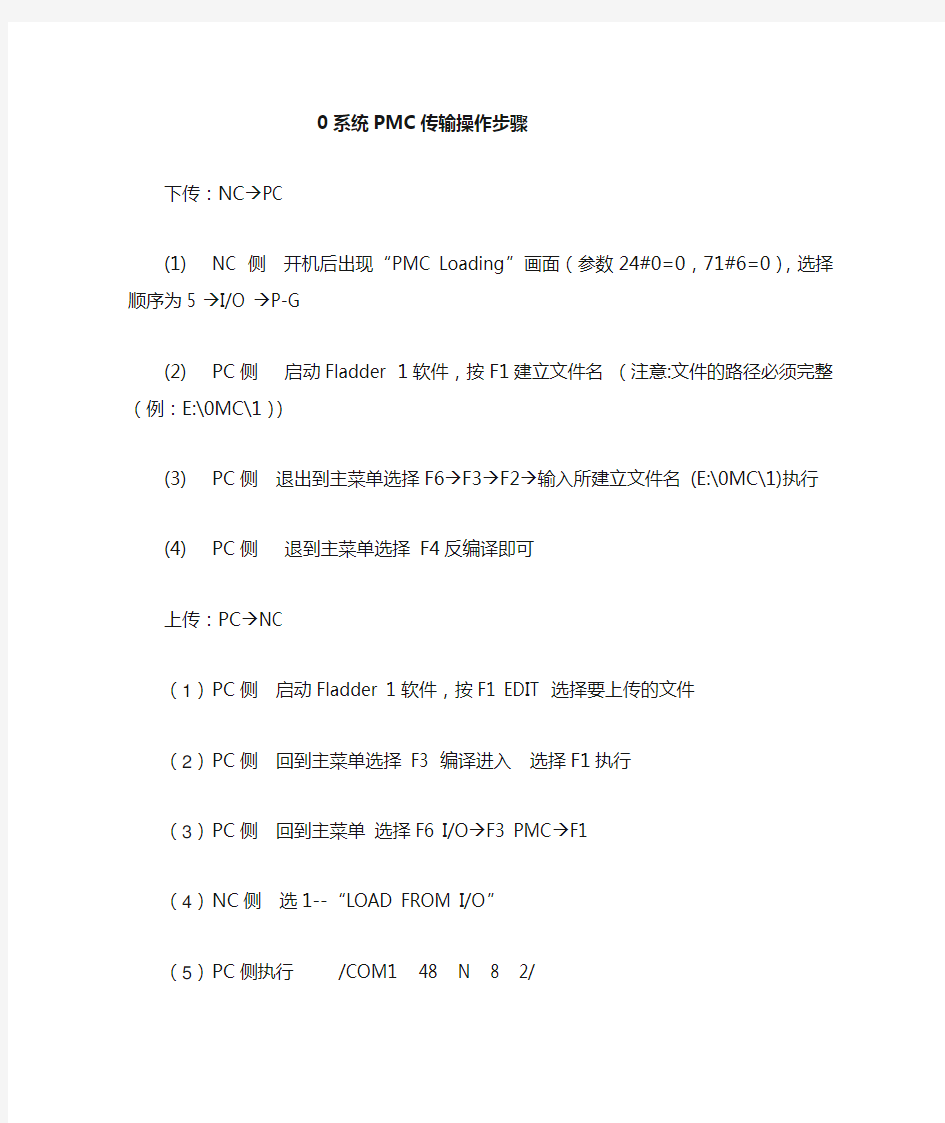 FANUC 0系统PMC传输