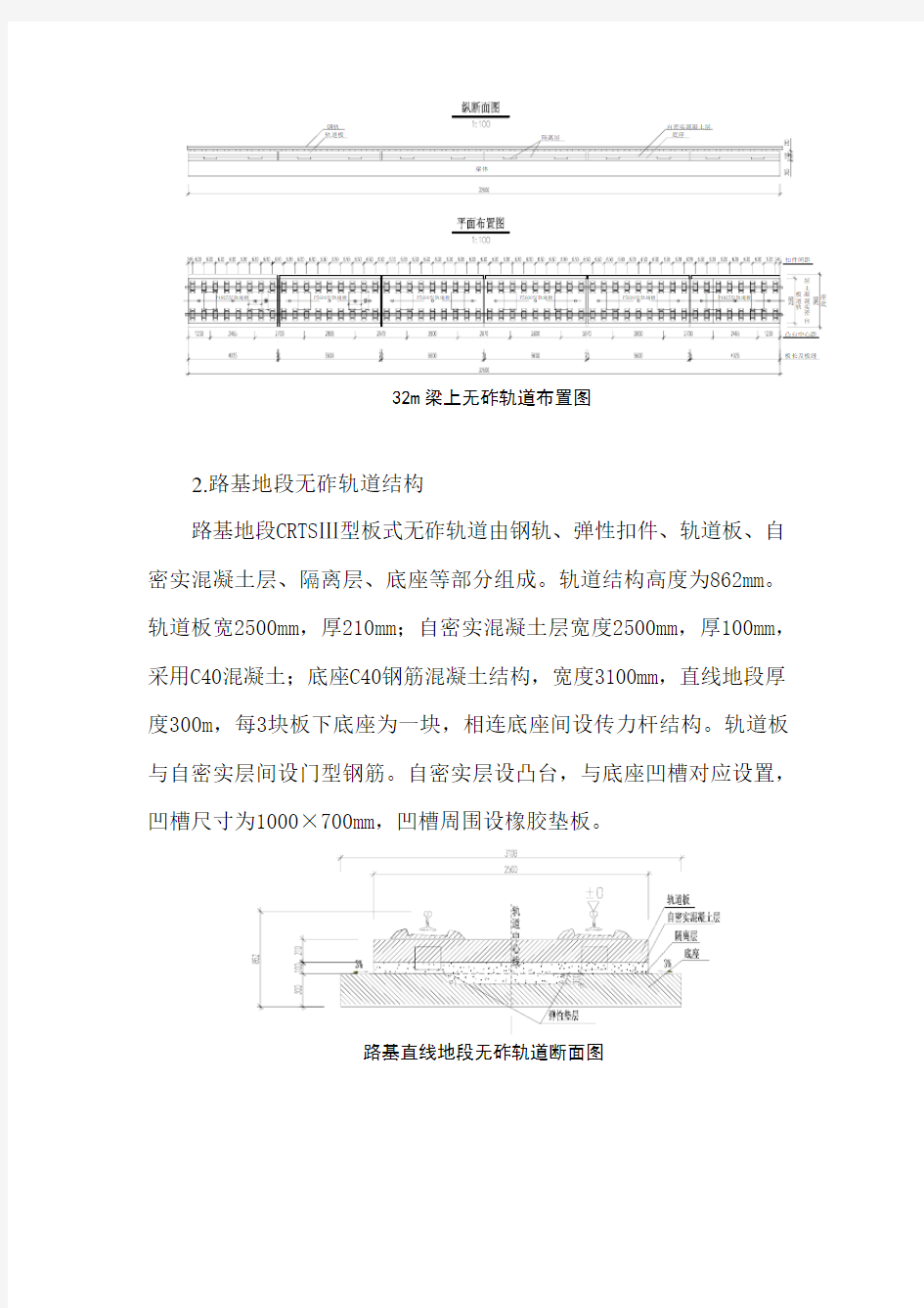 CRTSⅢ型板式无砟轨道结构概况