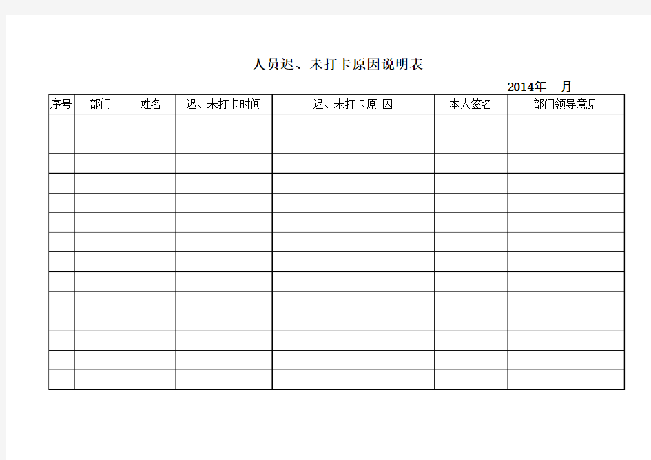 人员迟到、未打卡说明