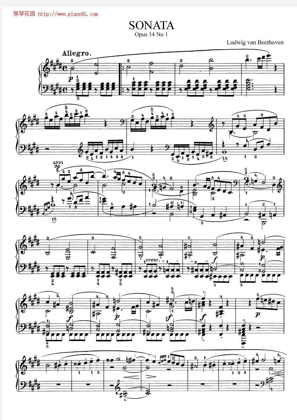 贝多芬奏鸣曲9_op14no1