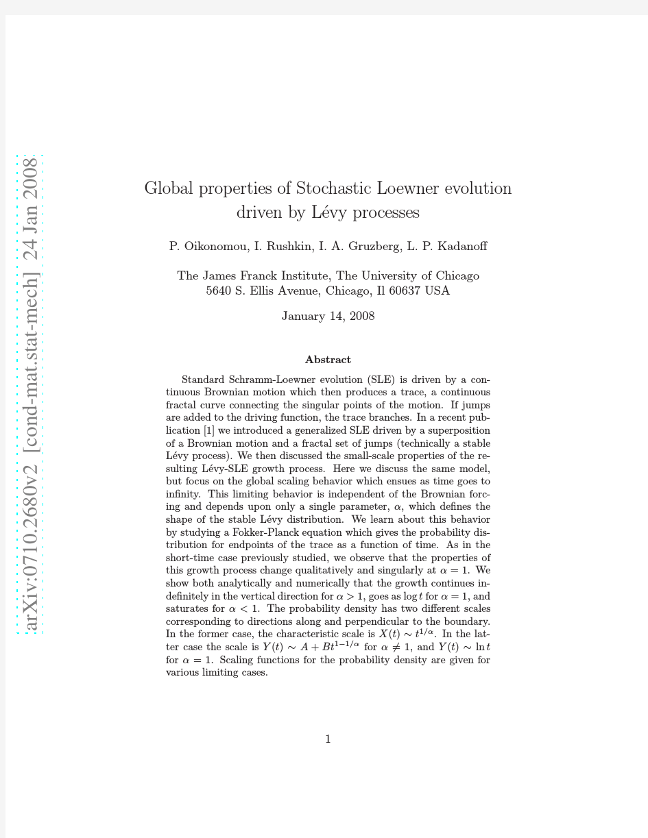 Global properties of Stochastic Loewner evolution driven by Levy processes