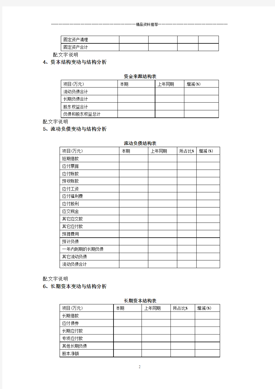 某集团公司财务分析模板