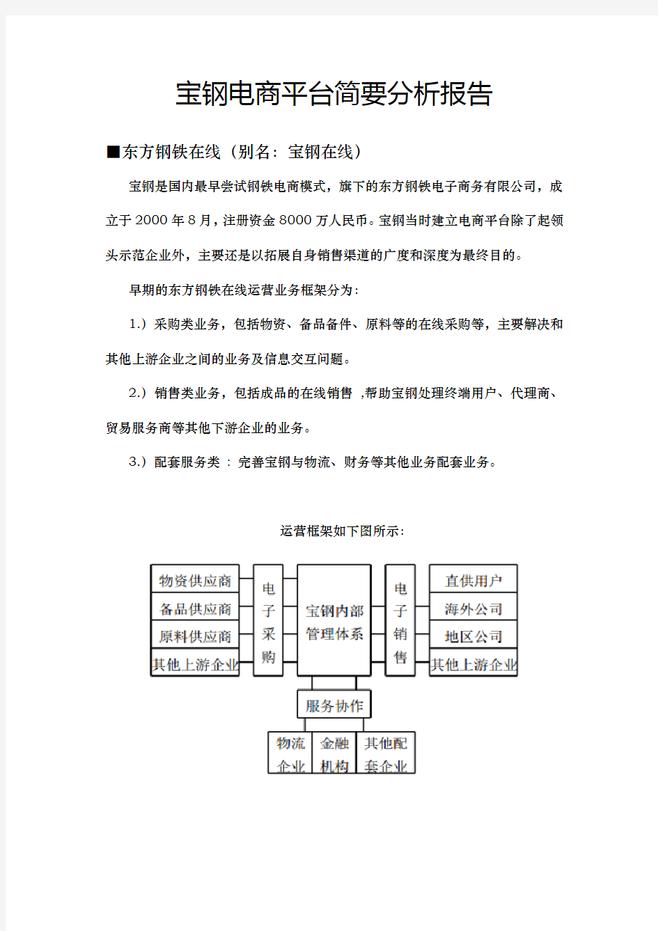 宝钢电商分析报告