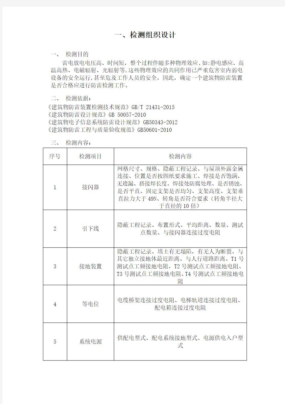 防雷检测防雷检测技术方案