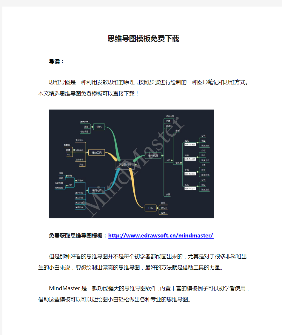 思维导图模板免费下载