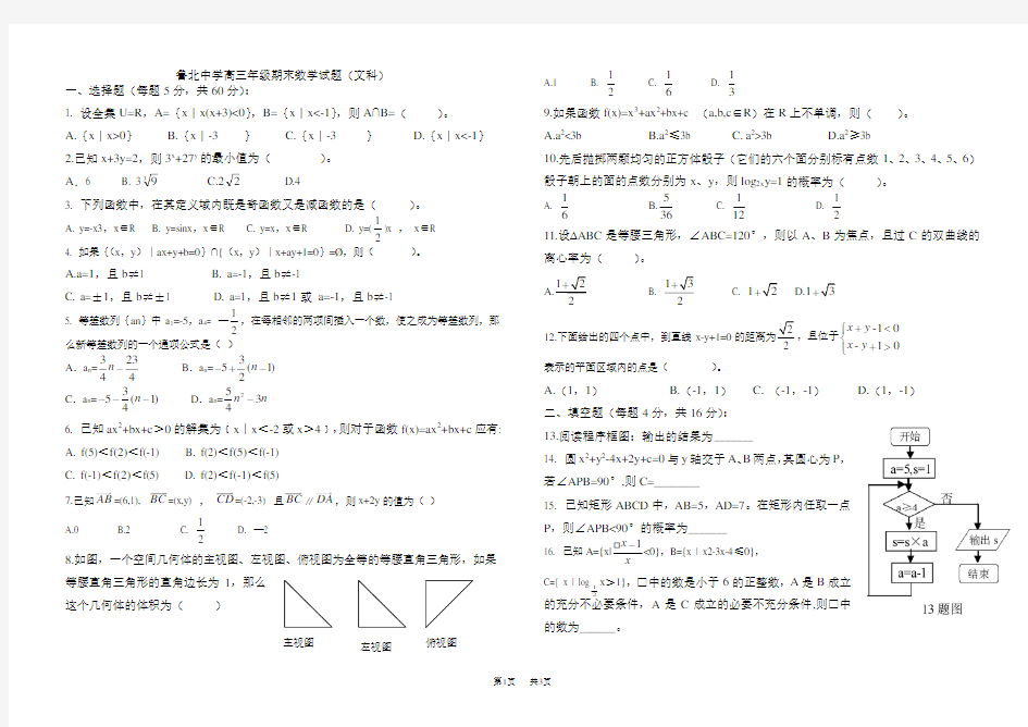 高三数学试题(文科)