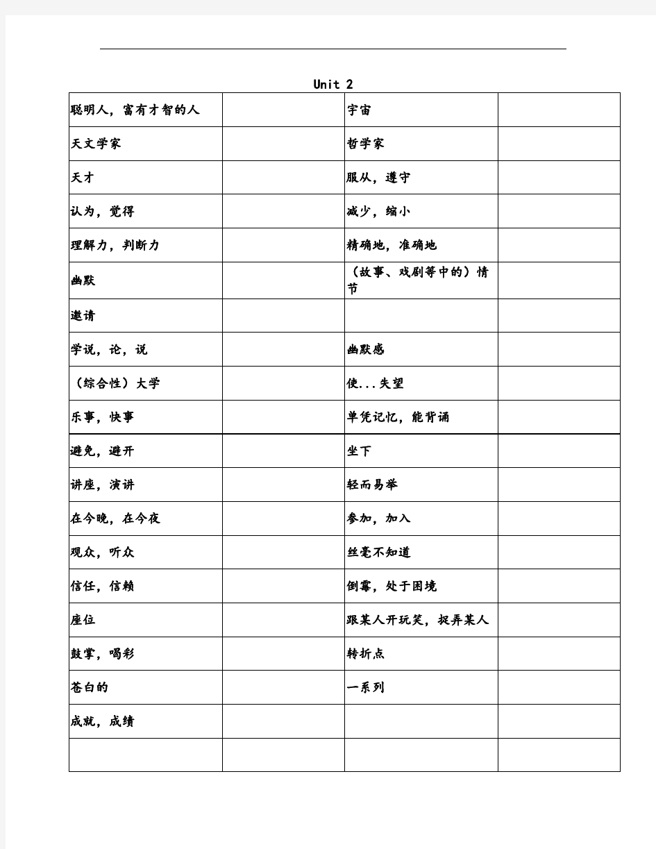 沪教牛津版九年级英语(上册)单词表