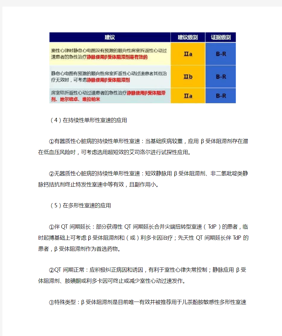 静脉β受体阻滞剂使用最全总结