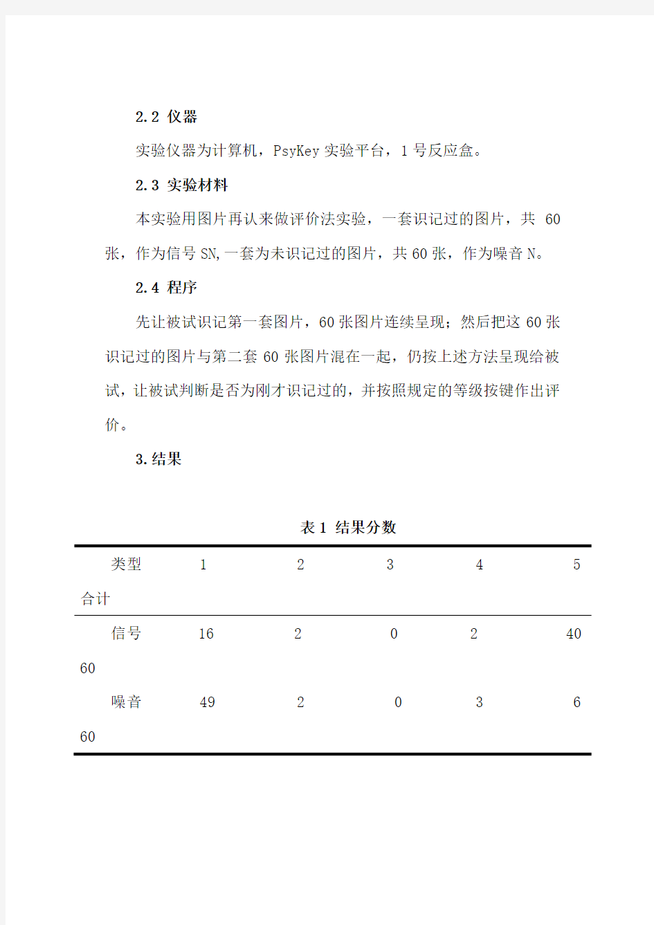 6.实验心理学  实验报告 评价法-信号侦察论