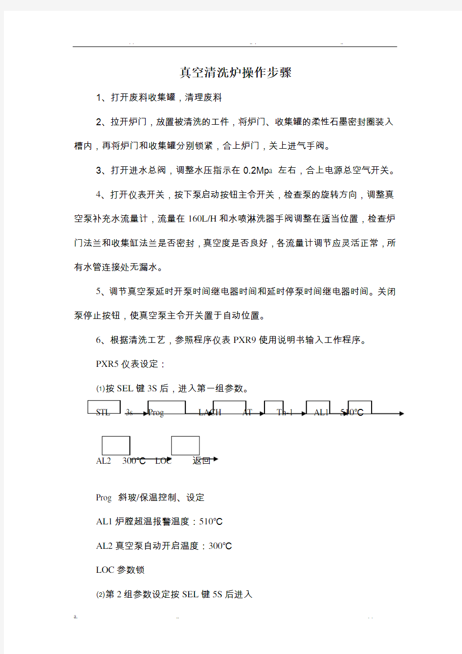 真空清洗炉操作步骤