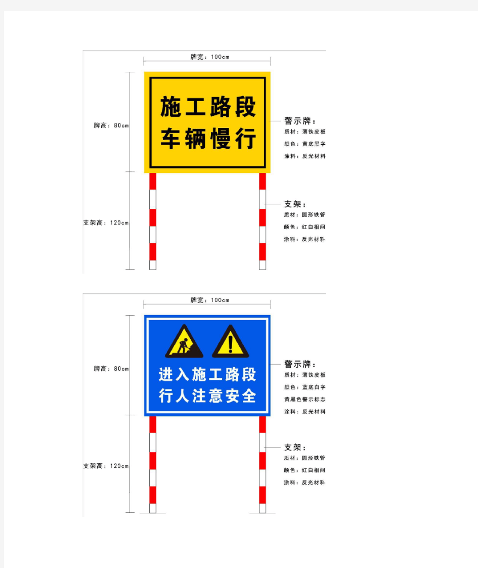 公路施工安全警示标志牌