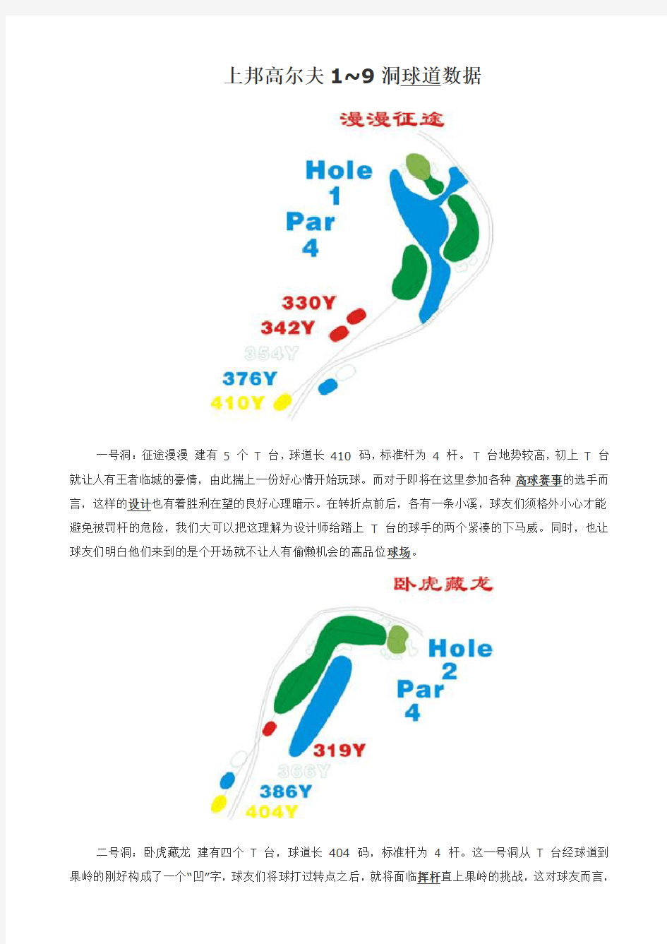 上邦高尔夫球道攻略