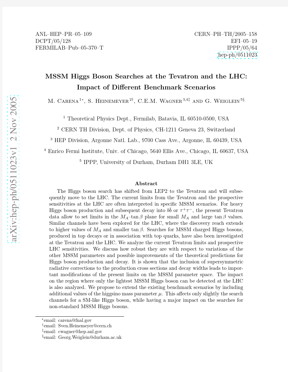 MSSM Higgs Boson Searches at the Tevatron and the LHC Impact of Different Benchmark Scenari