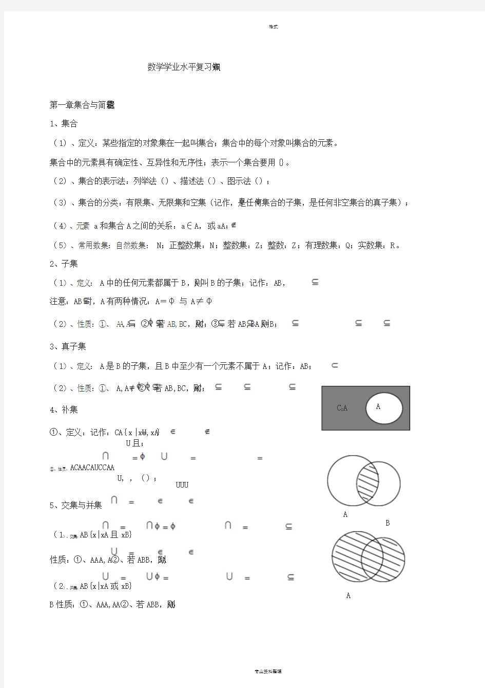 高中数学会考知识点总结_(超级经典)