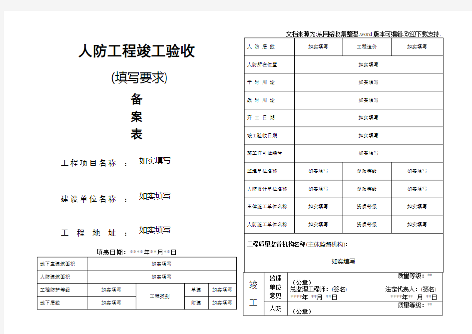 人防工程竣工验收