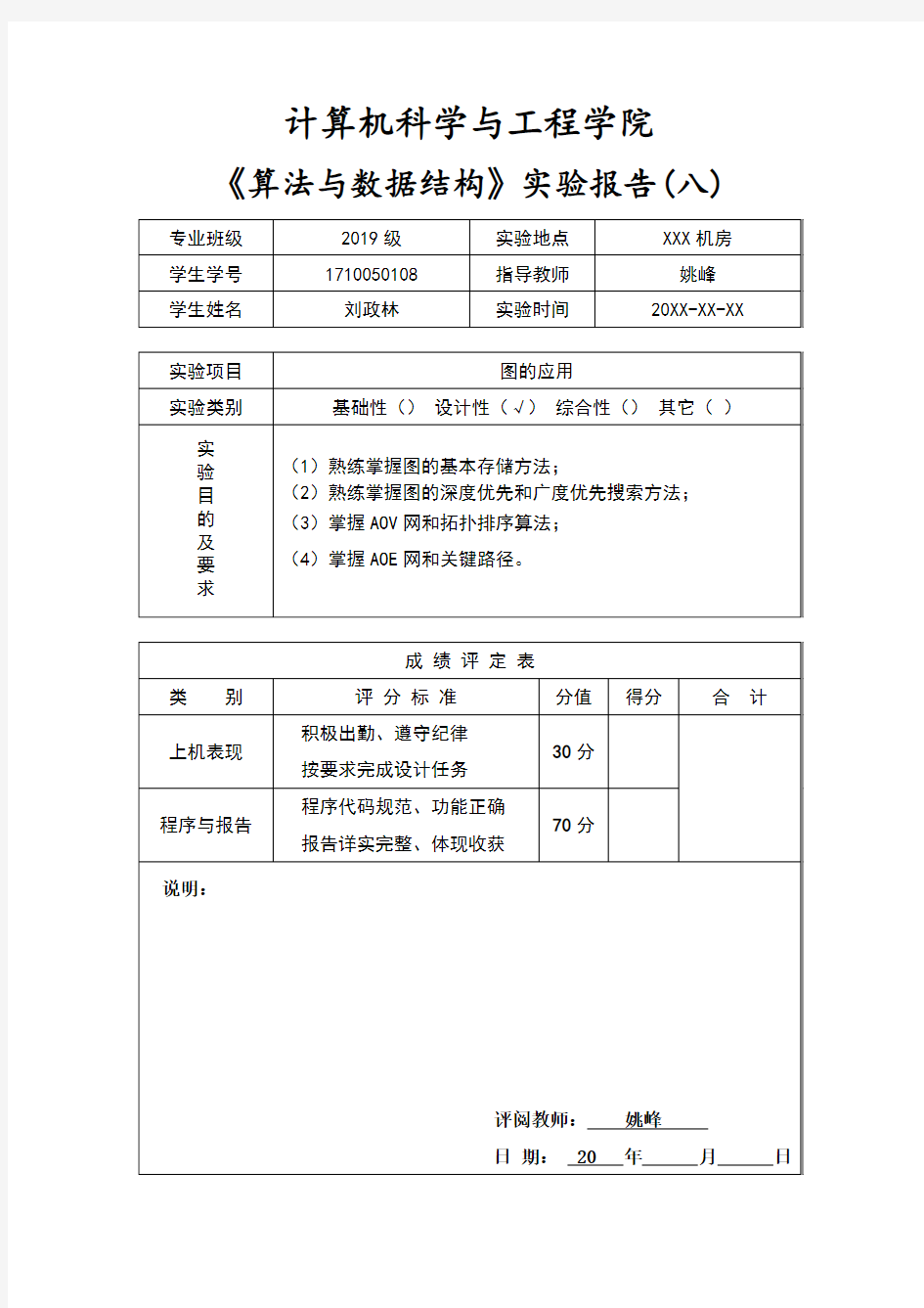 武汉工程大学数据结构实验报告08