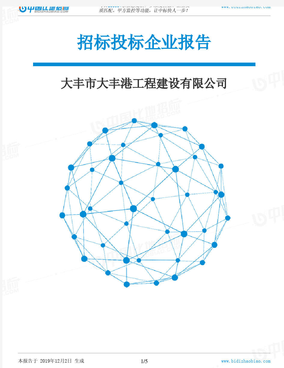 大丰市大丰港工程建设有限公司-招投标数据分析报告