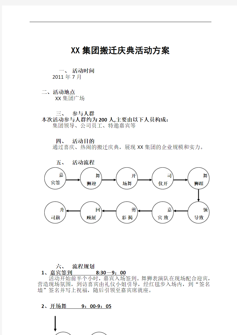 集团公司乔迁庆典活动方案