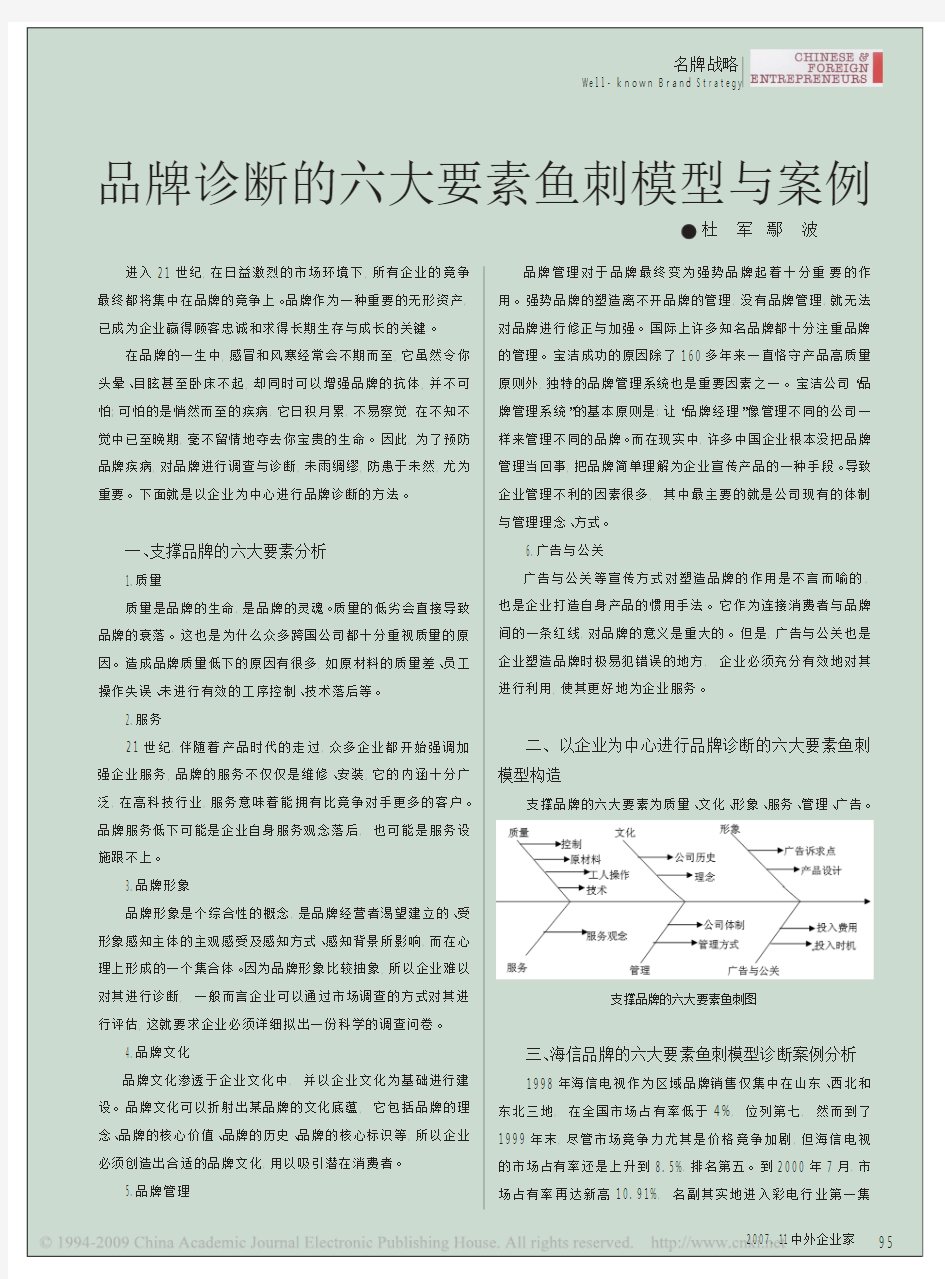 品牌诊断的六大要素鱼刺模型与案例