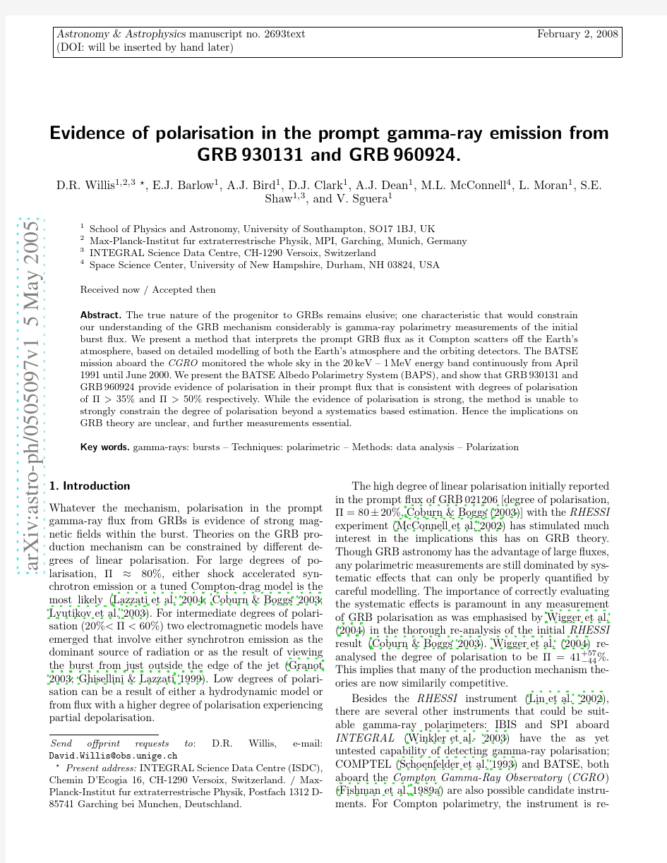 Evidence of polarisation in the prompt gamma-ray emission from GRB 930131 and GRB 960924
