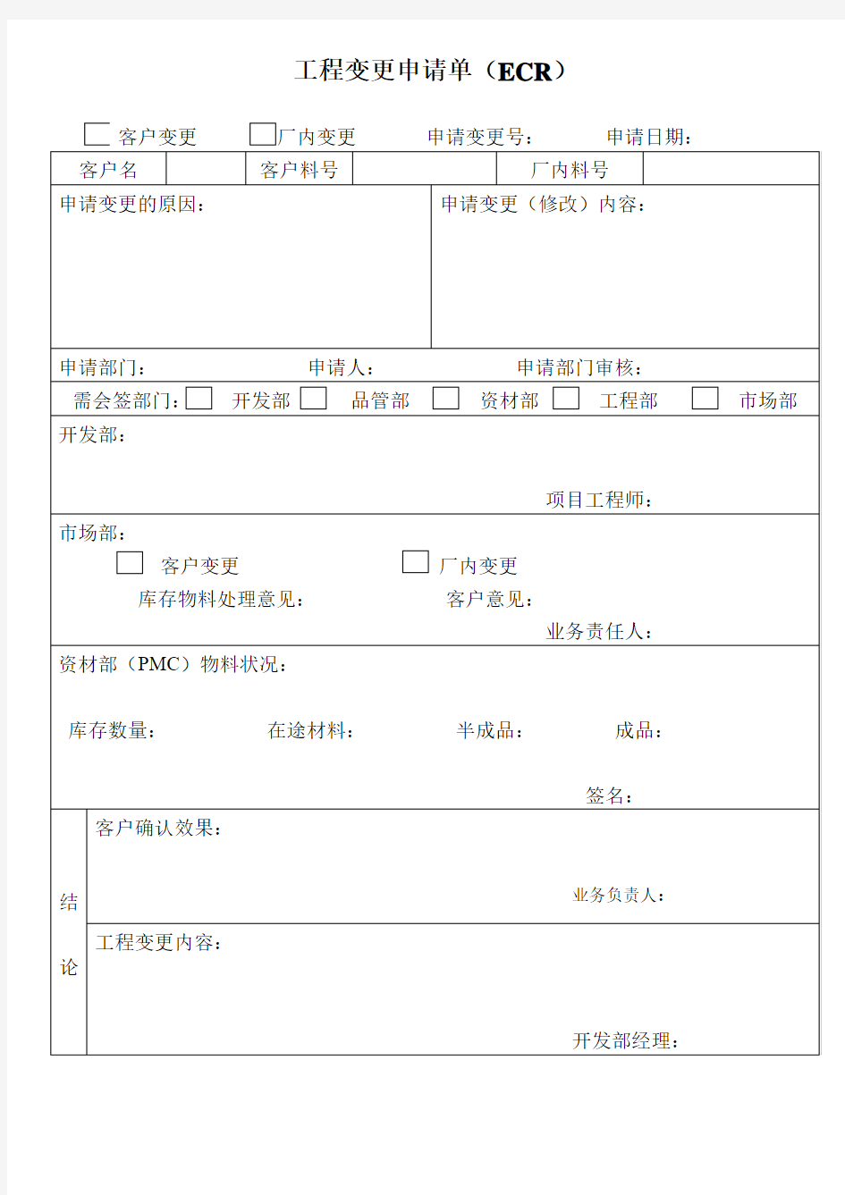 工程变更申请单