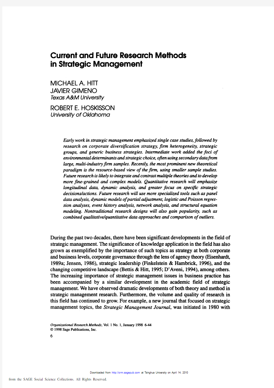 2-Current and Future Research Methods in Strategic Management