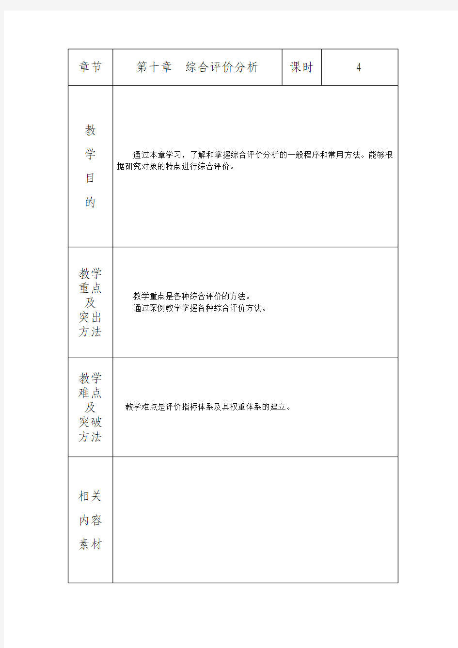 第十章  综合评价分析