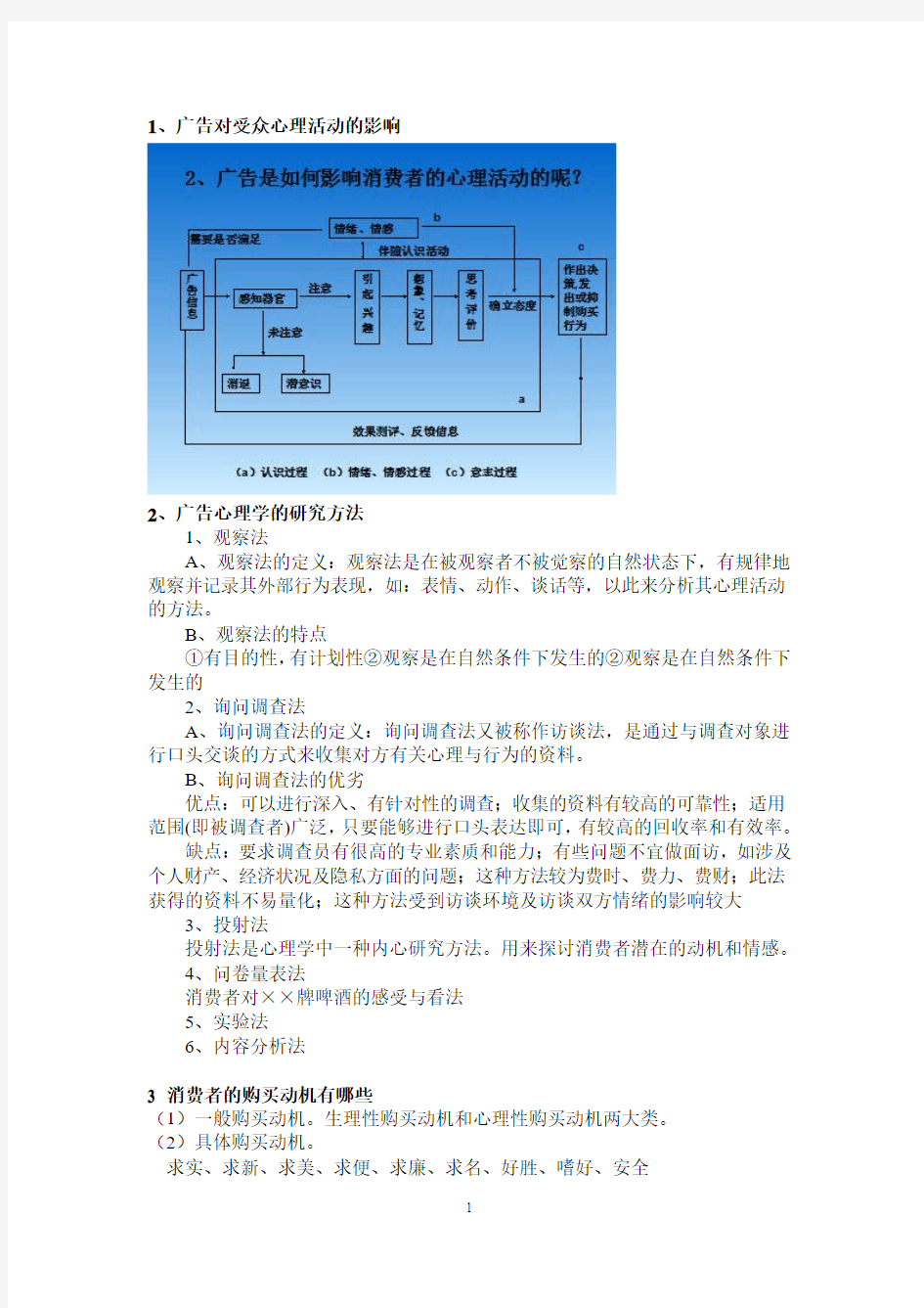 广告心理学考试题参考答案