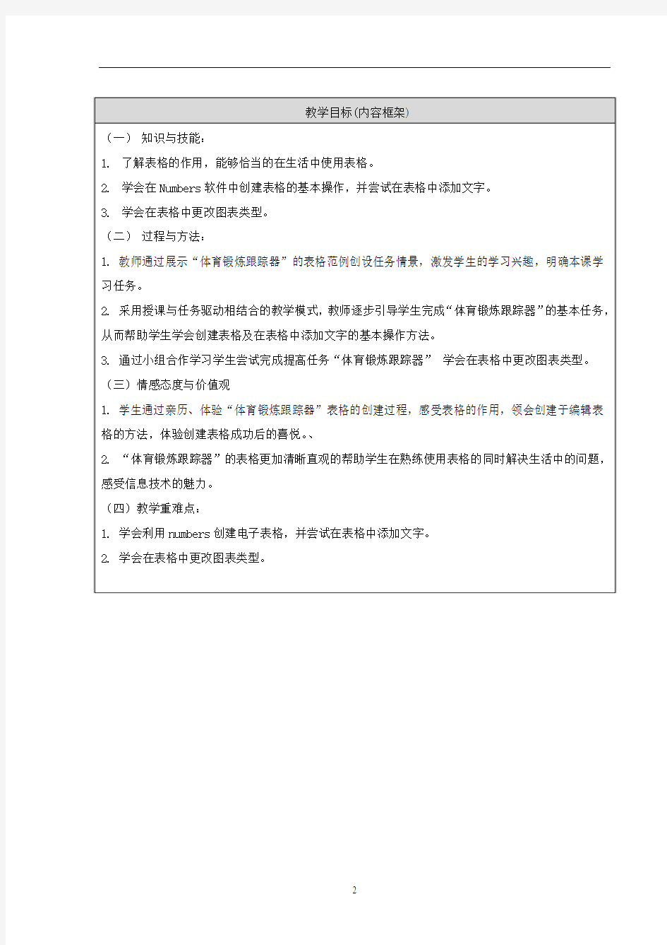 运动小达人之表格制作教学设计(小学信息技术精品)