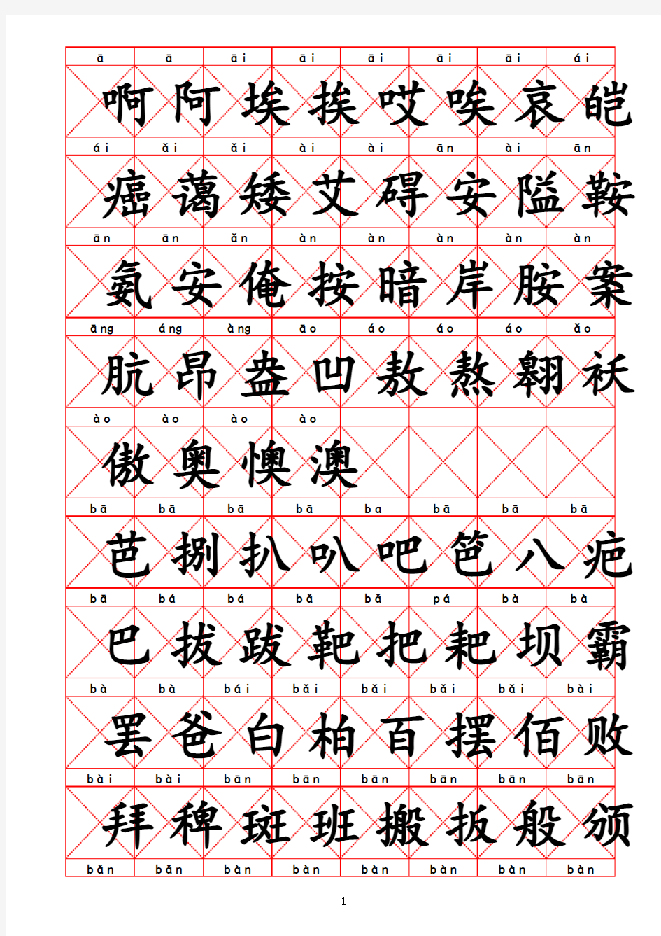 常用汉字3500(带拼音)